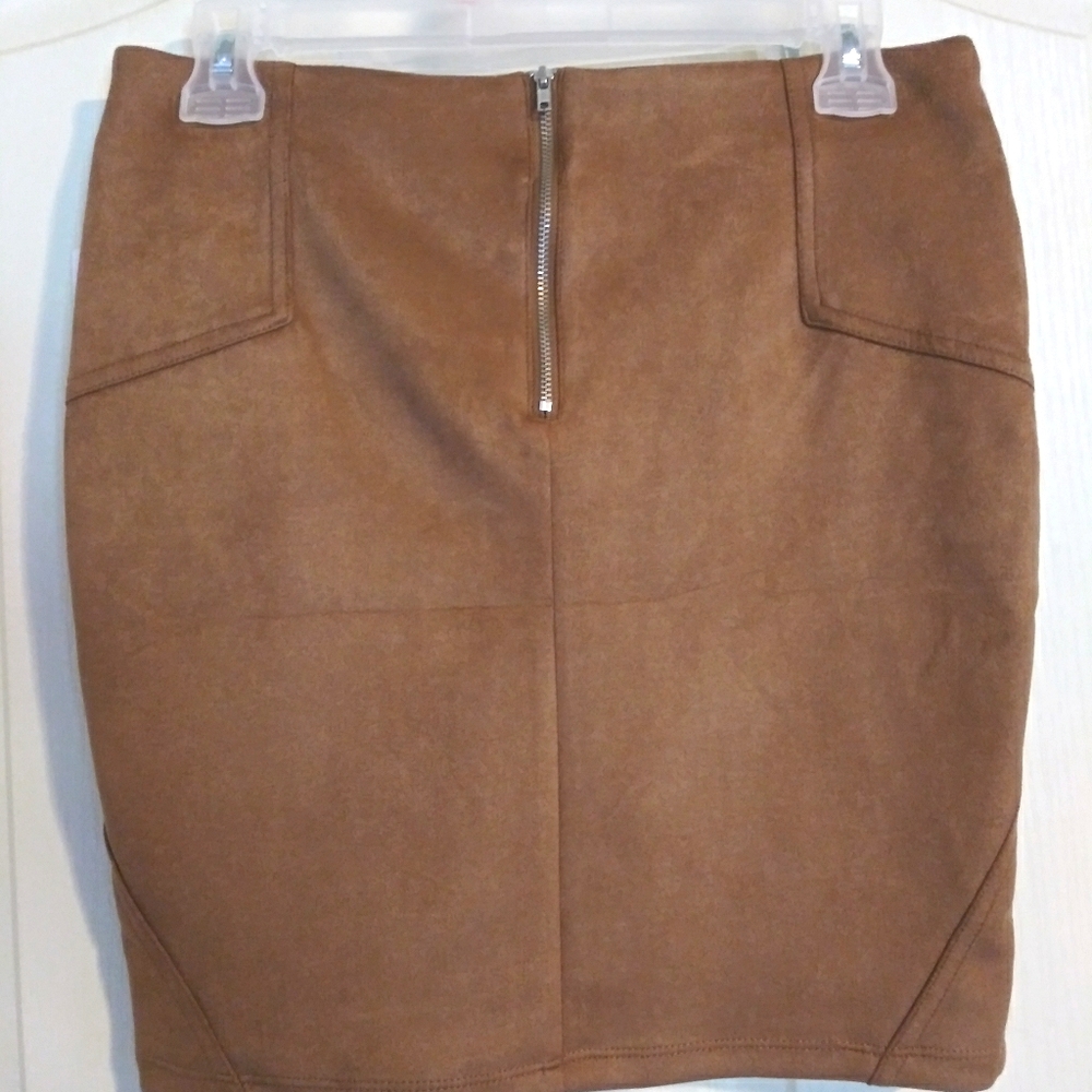 Suede pencil skirt